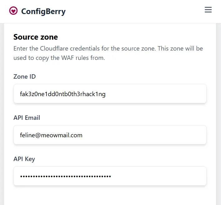 source zone input