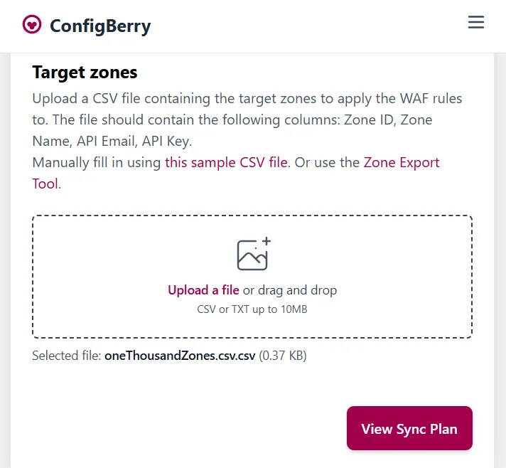 target zone input